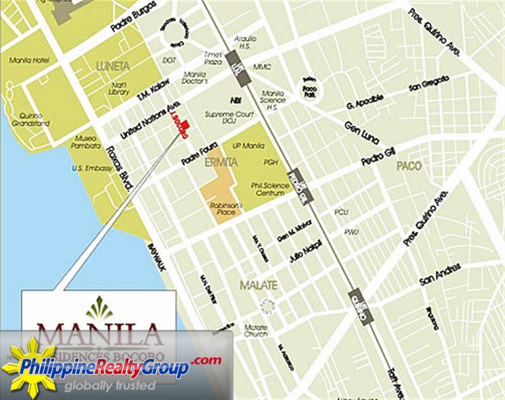 Manila Residences Bocobo Vicinity Map 